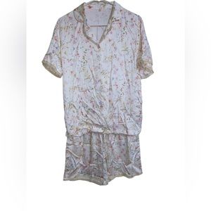 Silk Floral Nighttime Shorts Set